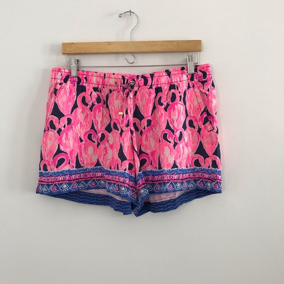 Lilly Pulitzer Pants - Lilly Pulitzer Flamingo Bird Print Shorts Pink A8